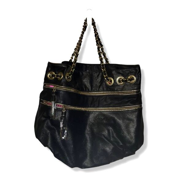 Rampage Tote with Zippered Pockets, Gold and Black Tassels - Picture 8 of 8